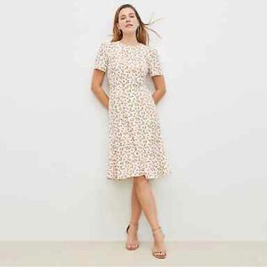 MM LaFleur “Inez” Dress Ivory Mosaic Print- Size 8